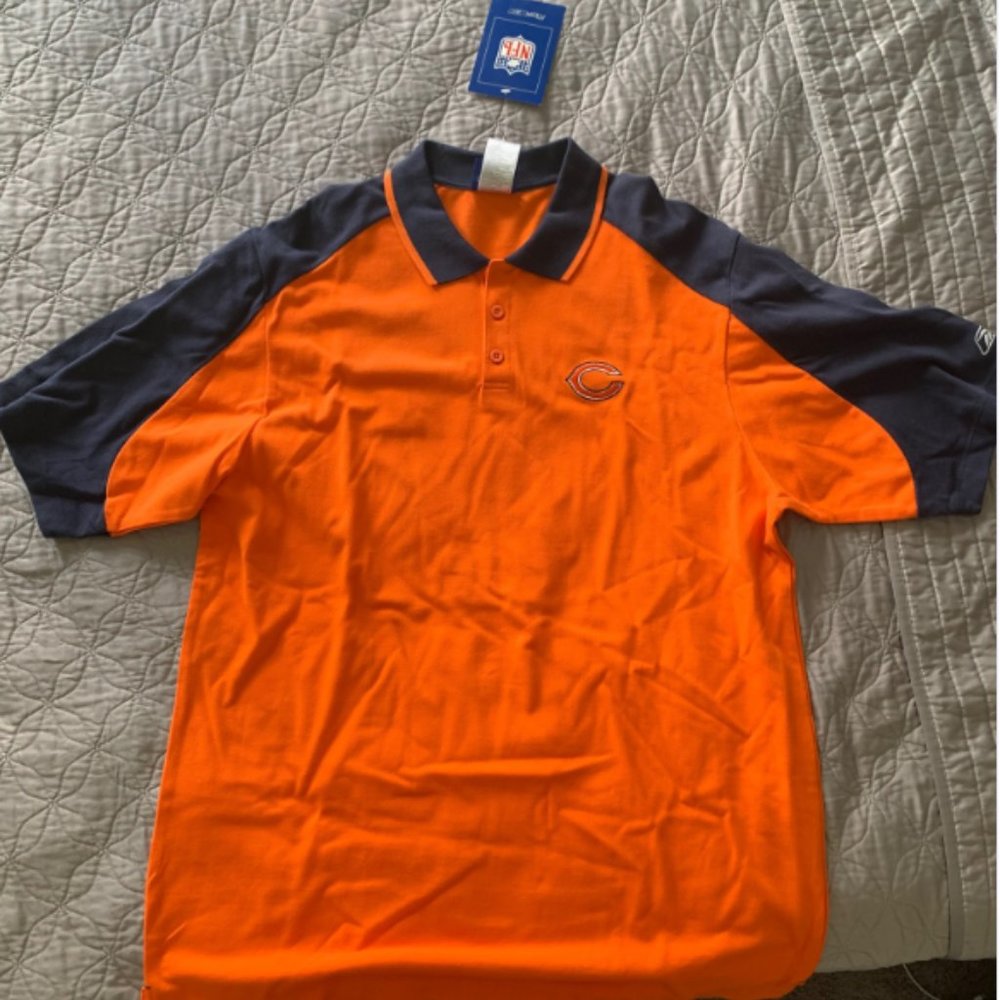 CHICAGO BEARS Reebok NEW 3 button POLO shirt men's large L